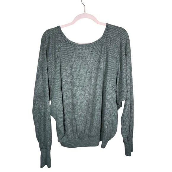 FREE PEOPLE Womens Santa‎ Clara V-Neck Thermal Sweater Top Ferngully Size XS - Picture 4 of 13